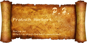 Pratsch Herbert névjegykártya